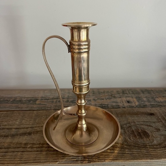 Brass tall chamber candlestick - Picture 4 of 5